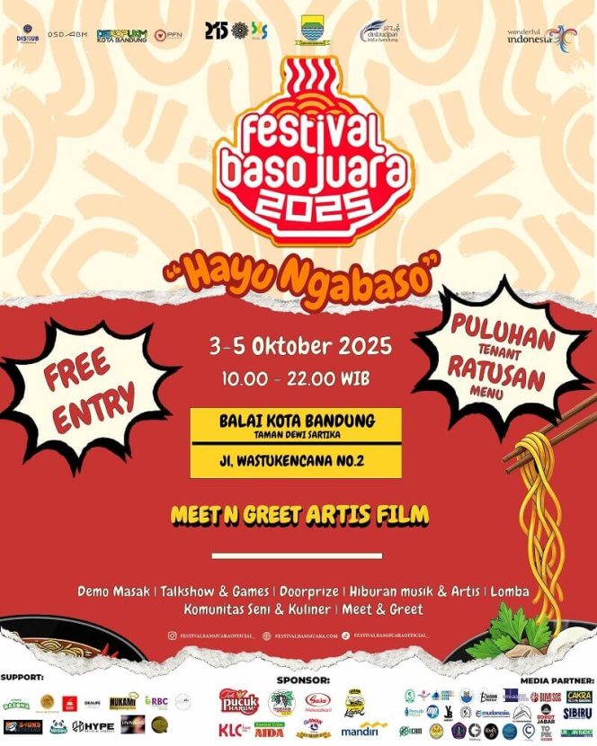 
					Festival Baso Juara 2025 Kembali Hadir Lebih Meriah, Mengusung Tema “Rame Basona, Rame Budayana”